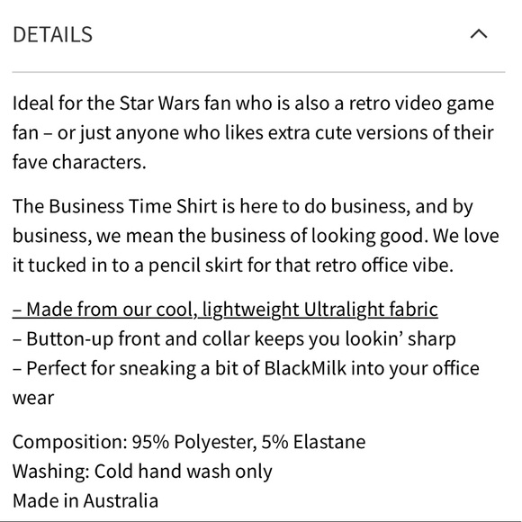 8 BIT STAR WARS BUSINESS TIME SHIRT SIZE S NWOT BLACKMILK BLACK - Picture 5 of 10